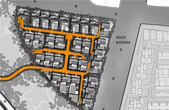 王字型路网造分解人流，保证入口私密性